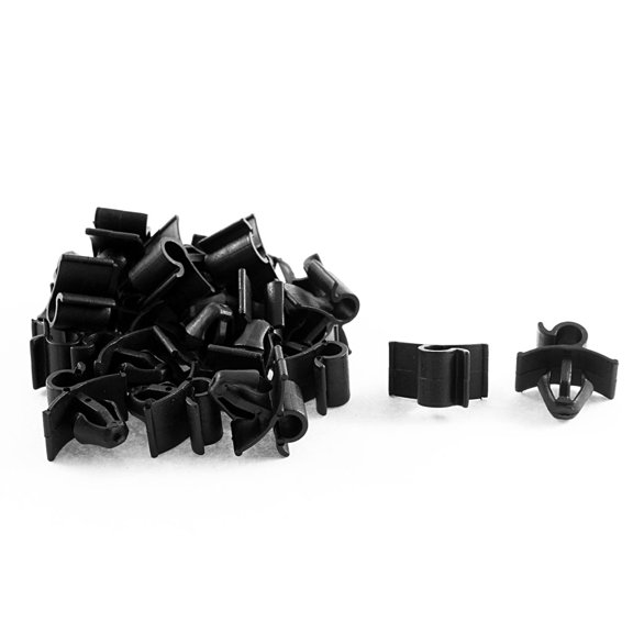 Unique Bargains 22 Pcs Black Plastic Bonnet Prop Support Rod Rivet Clips for Peugeot