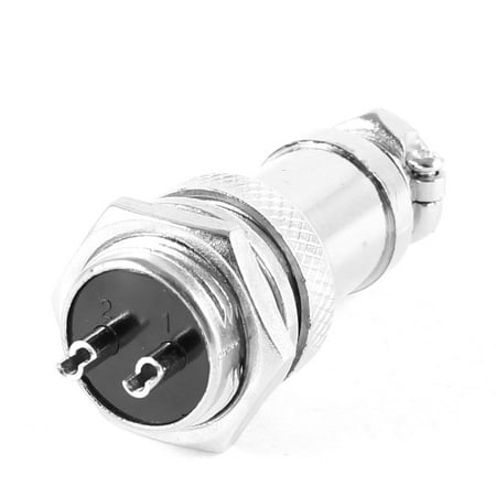 Unique Bargains 220V 20A GX16 16mm Screw 2 Pin Metal Aviation Connector Plug