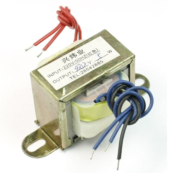 Unique Bargains 220V 50Hz Double Phase EI Core Power Transformer 12V 5W Output w Cable