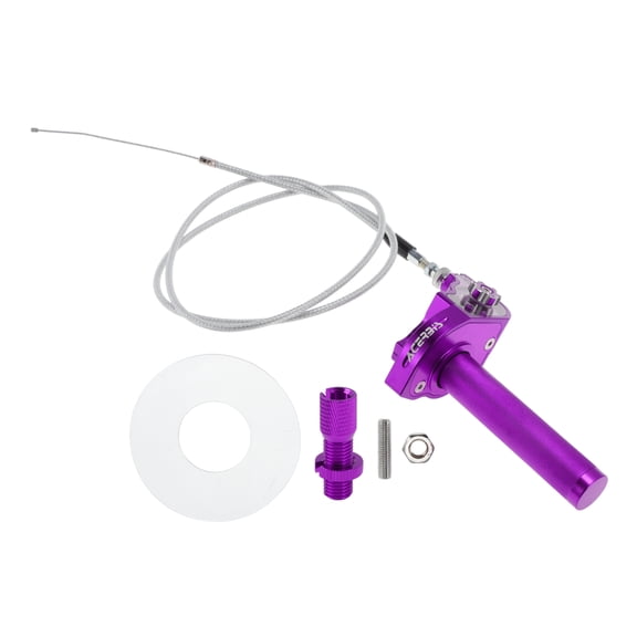 Unique Bargains 22mm Throttle Grip 1 Purple M10 Adjustment Screw 120cm White Throttle Cable Aluminum Alloy Motorcycle Throttle Grip for KLX CR for CRF EXC XR TTR CB SSR