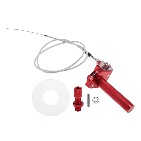 Unique Bargains 22mm Throttle Grip with 1 Red M10 Adjustment Screw 120cm White Throttle Cable Aluminum Alloy Motorcycle Throttle Grip for KLX CR for CRF EXC XR TTR CB SSR