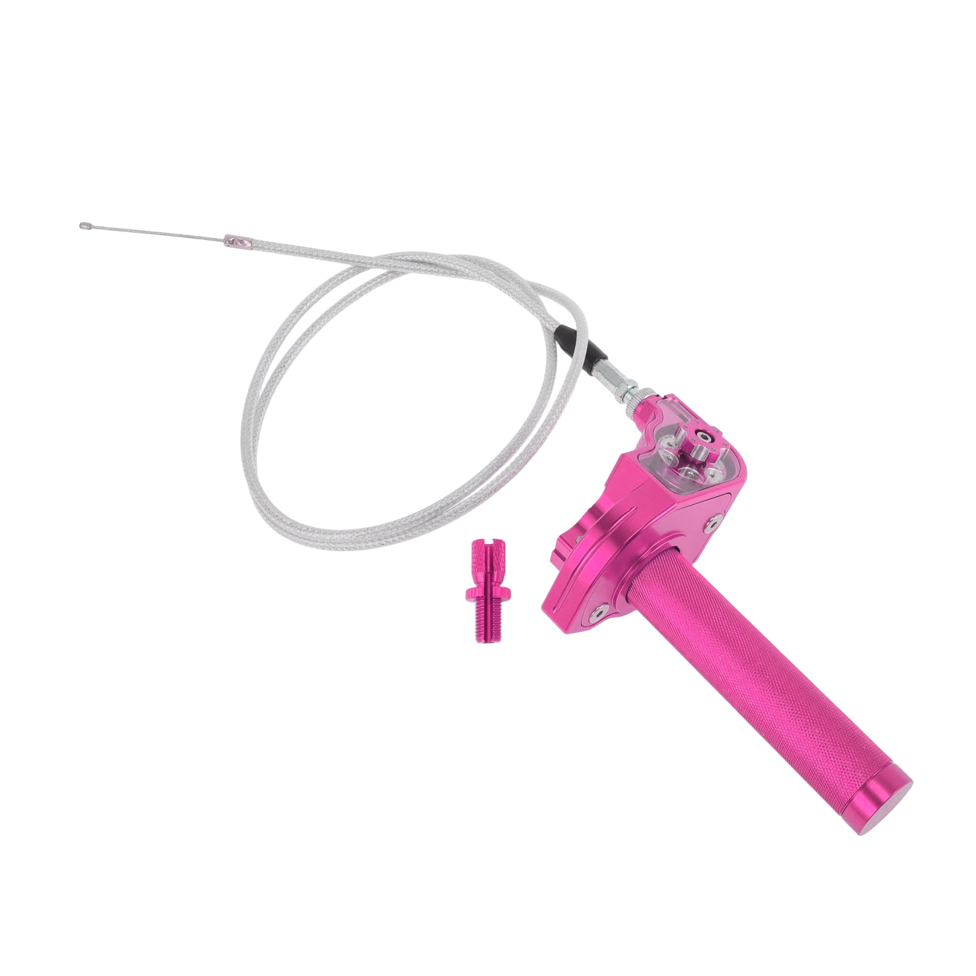 Unique Bargains 22mm Throttle Grip with M10 Screw and 47.2 Inch Cable Rose Red