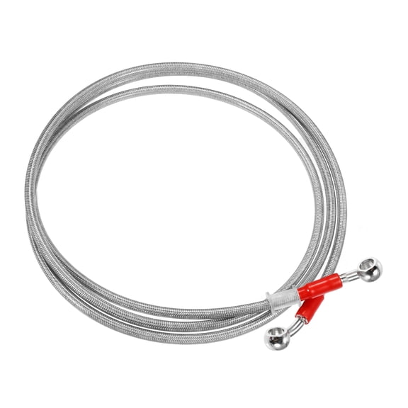 Unique Bargains 230cm 90.55" 10mm ID Motorcycle Hydraulic Brake Line Oil Hose Pipe 28 0 Stainless Steel Silver Tone