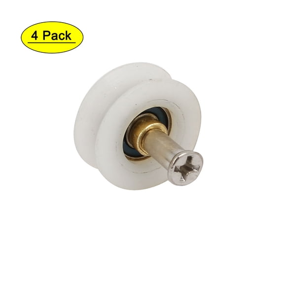 Unique Bargains 23mm Dia Plastic Wheel Sliding Door Window Rolling Rollers Pulleys 4pcs