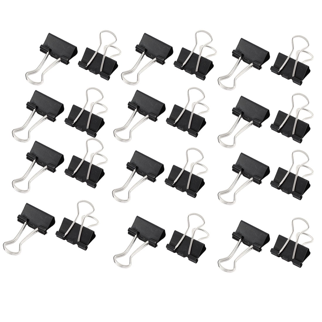 Unique Bargains 24 Pcs 15mm Metal Desk Paper Document Office Stationery Binder Clips Black