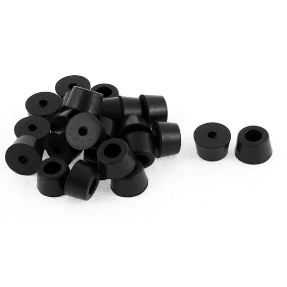 Unique Bargains 24 Pcs Antislip Rubber Round 8mm Hole Chair Foot Cover Table Furniture Leg Protector Black
