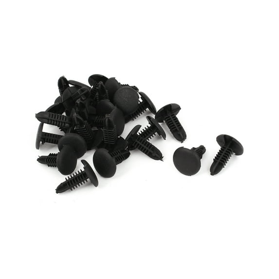 Unique Bargains 24 Pcs Black Plastic Rivets Retainer Clip 4mm x 5mm x 12mm for Car Bumper Fender