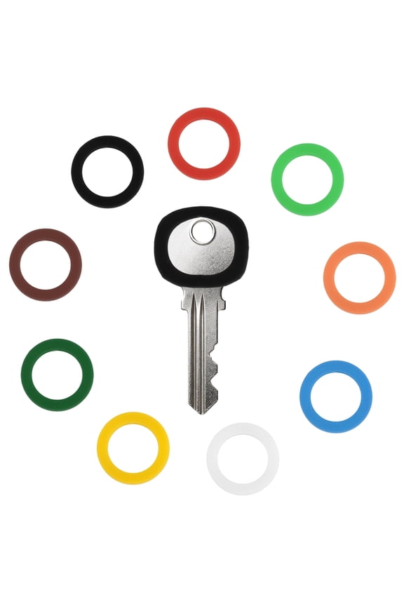 24 Pcs Circle Key Covers Caps for Flat Key Head Black Silicone
