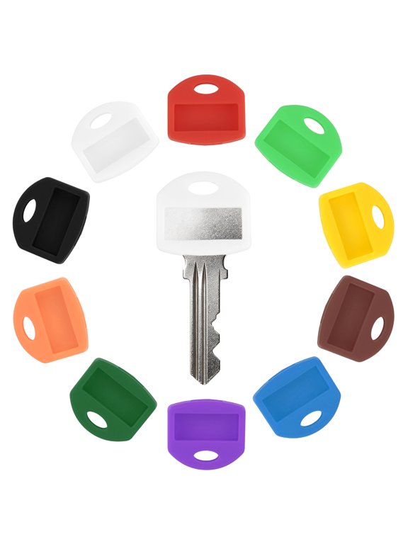 24 Pcs Rectangular Key Covers Caps for Flat Key Head White Silicone
