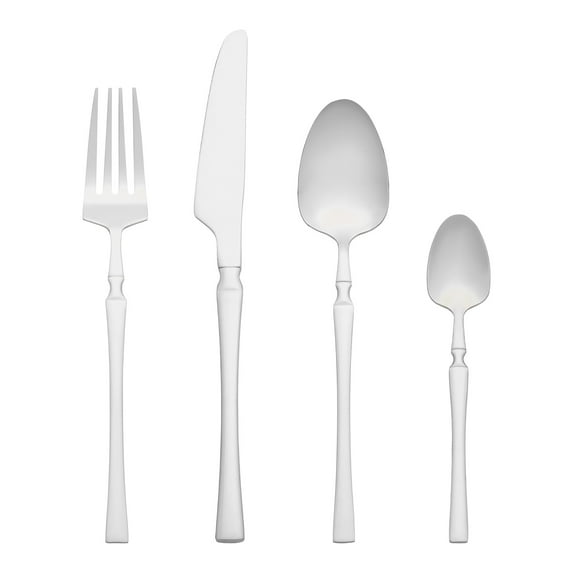 Unique Bargains 24 Pieces Silverware Set Stainless Steel Serving Utensils Set Silver