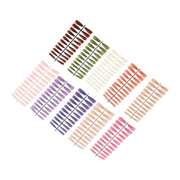 Unique Bargains 240-pieces Per Set Women's Beautiful Fake Nails Colorful