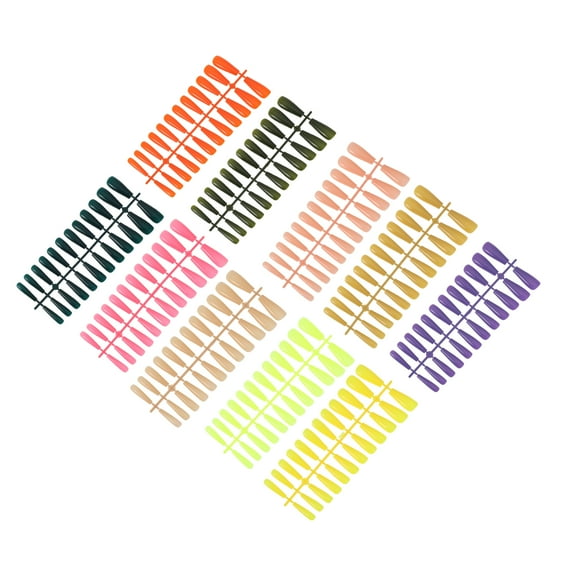 Unique Bargains 240-pieces Per Set Women's Beautiful Fake Nails Multicolored