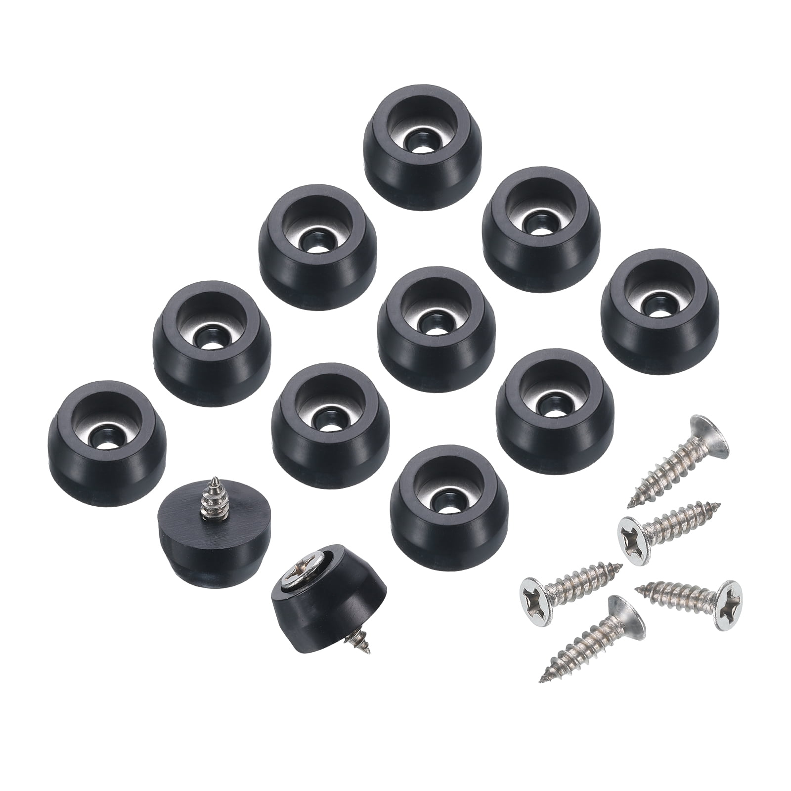 Unique Bargains 24Pcs Rubber Feet Bumpers Buffer Non-Slip Rubber Feet Pad with Screws