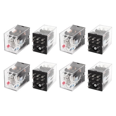 Unique Bargains 24V Coil Power Relay Red 11 Pin 3PDT 3NO 3NC HH53P-L 8 Pcs
