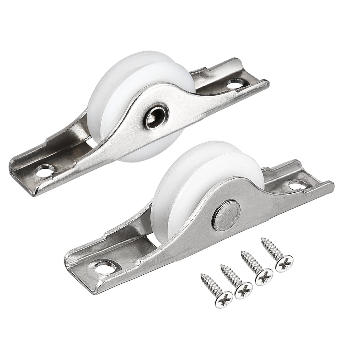 Unique Bargains 24mm Dia Nylon Single Wheel Electroplating Sliding Door Window Pulley