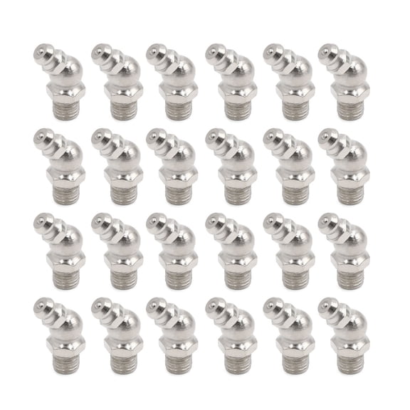 Unique Bargains 24pcs M8 x 1 Thread Car 45 Degree Angle Nickel Plated Grease Nipple Fitting