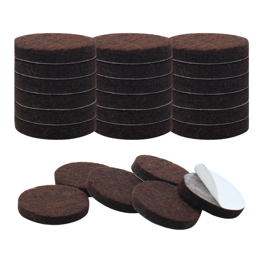Unique Bargains 24pcs Round Self-stick Non-slip Anti-scratch Felt Pads for Floor Protector