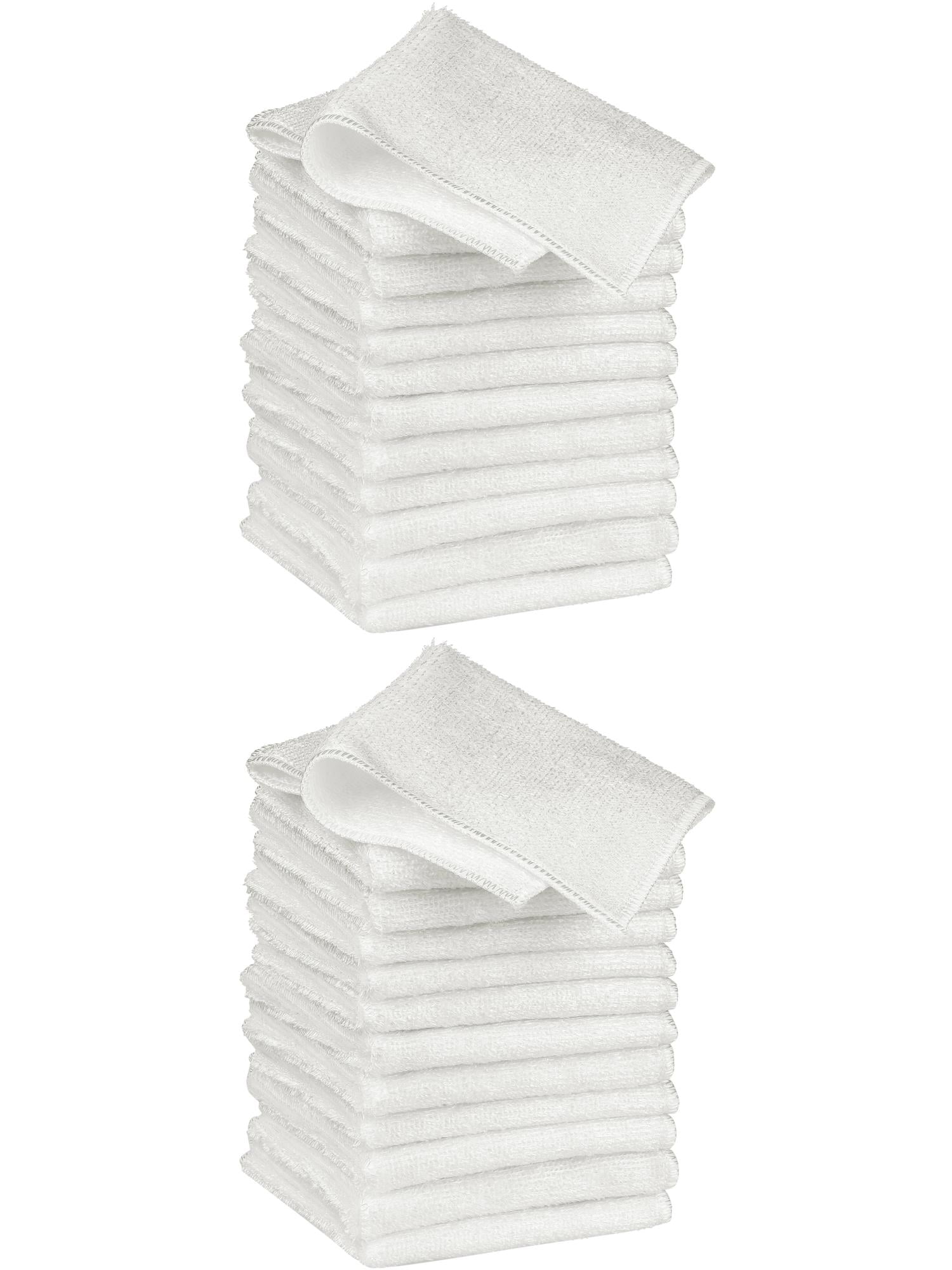 Unique Bargains 24pcs Soft Kitchen Dish Cloths Absorbent Dish Towels White 10" x 12"