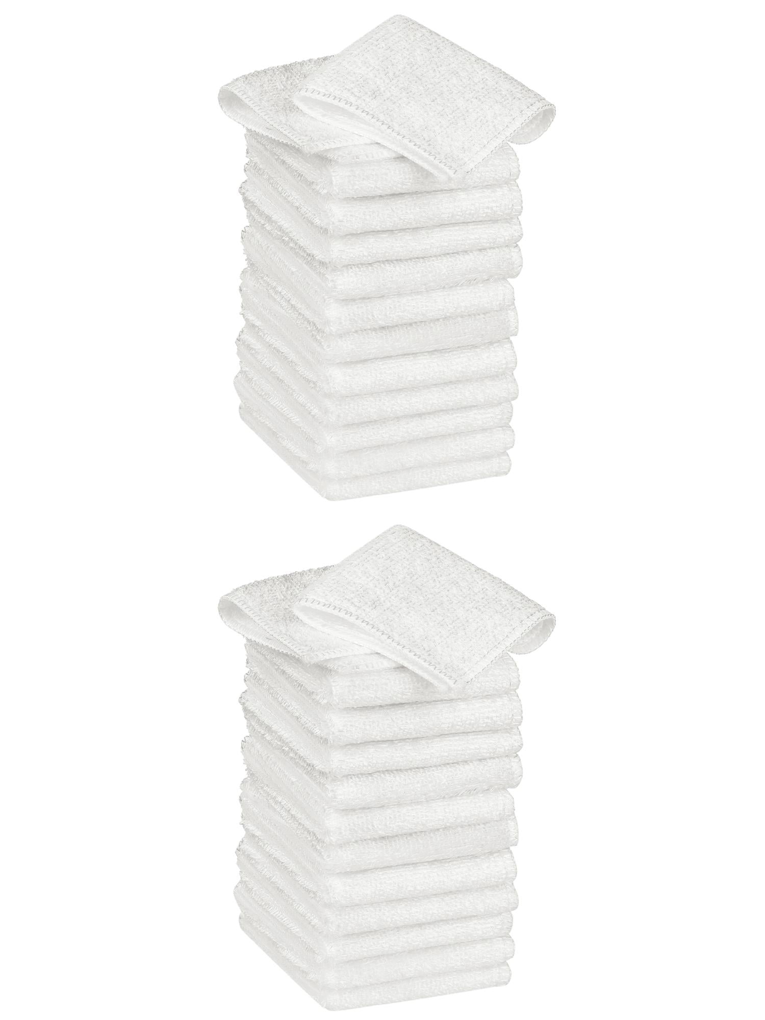 Unique Bargains 24pcs Soft Kitchen Dish Cloths Absorbent Dish Towels White 7" x 9"