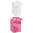 thumbnail image 1 of Unique Bargains 24pcs Soft Kitchen Dish Cloths Absorbent Dish Towels White Pink 7" x 9", 1 of 7