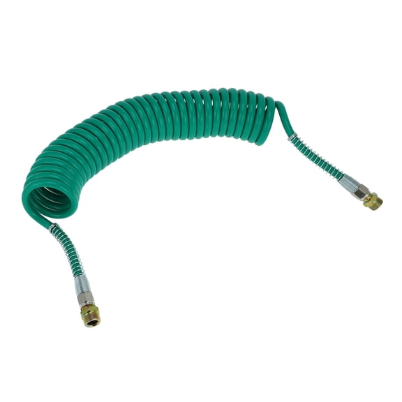 Unique Bargains 25 Circle Air Brake Hose Oil Cooler Coiled Short Tail Line Brake Coil Cable for Trucks Tractors Assembly with M22x1.5 NPT Fitting PU Iron Red 24.5FT