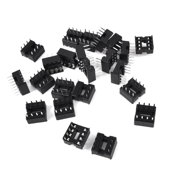 Unique Bargains 25 Pcs 2.54mm PCB Board 2 Row 8-Pin DIP Solder Type IC Socket Adapter