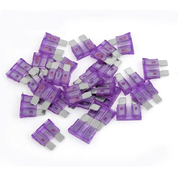 Unique Bargains 25 Pcs 35A Vehicles Car Motorcycle Automotive Purple Plastic Coated   Fuses