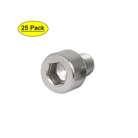 Unique Bargains 25 Pcs M5x6mm 316 Stainless Steel Metric Hex Socket Head Cap Screws Fasteners