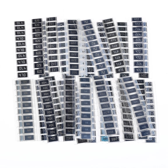 Unique Bargains 2512 Surface Mount Device Resistor Kit 1R-1M Ohm 33 Values 5% Tolerance 1W 1 Set/330 Pcs