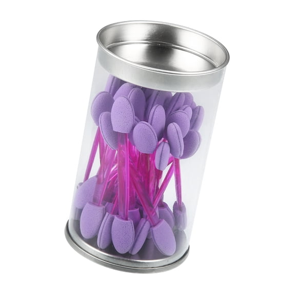 Unique Bargains 25PCS Dual Sides Eye Shadow Brushes Sponge Applicators Makeup Eyeshadow Brushes Purple with Container