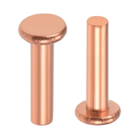 Unique Bargains 25Pcs 1/8" x 15/32" Flat Head Copper Solid Rivets Fasteners
