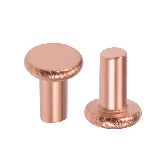 Unique Bargains 25Pcs 5/32" x 5/16" Flat Head Copper Solid Rivets Fasteners