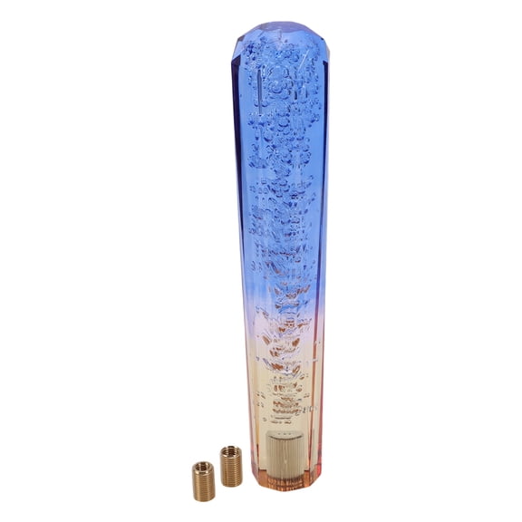 Unique Bargains 25cm Gear Shift Knob Acrylic Car for Automatic and Manual Vehicle with 2 Adapter Blue Brown 1 Set