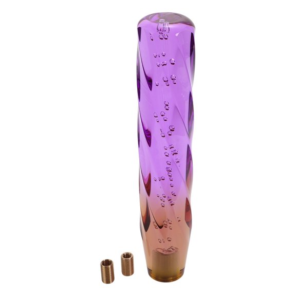 Unique Bargains 25cm Gear Shift Knob Acrylic Car for Automatic and Manual Vehicle with 2 Adapter Purple Brown 1 Set