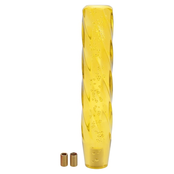 Unique Bargains 25cm Gear Shift Knob Acrylic for Automatic and Manual Vehicle with 3 Adapter Yellow 1 Set