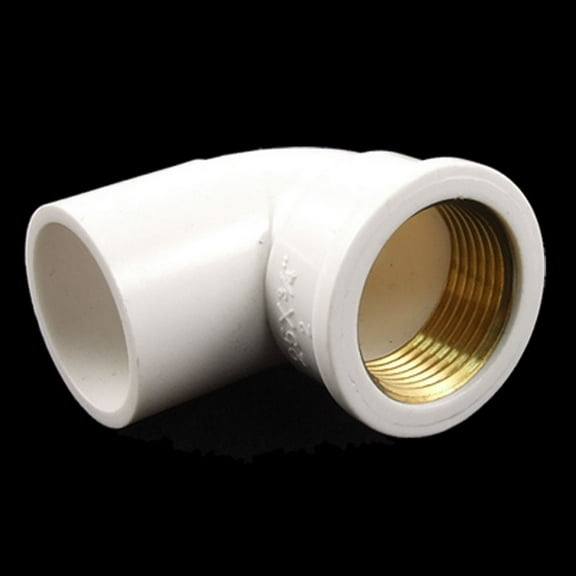 3/4" Brass Thread to 25mm Slip Female Elbow Pipe Coupling Adapter White