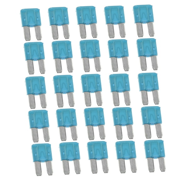 Unique Bargains 25pcs 15A 15Amp Car Mini Blade Fuses for Boat Truck RV Camper Motorcycle SUV Replacement Fuse Blue