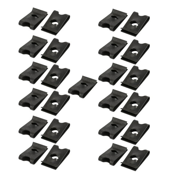 Unique Bargains 25pcs Spring Steel Speed Fastener Extruded U Nut Black for M4 / ST4.2 Screw Bolt