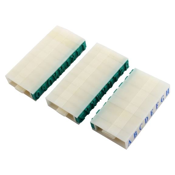 Unique Bargains 26 Letters Plastic Rubber Detachable Alphabet Stamp Educational Stationery Green Beige