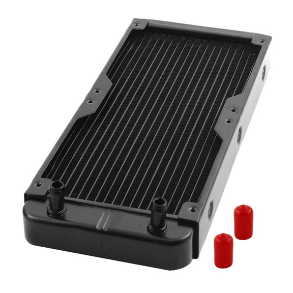 Computer CPU Aluminum 18 Pipes Water Cooling Radiator Black 270mm Long