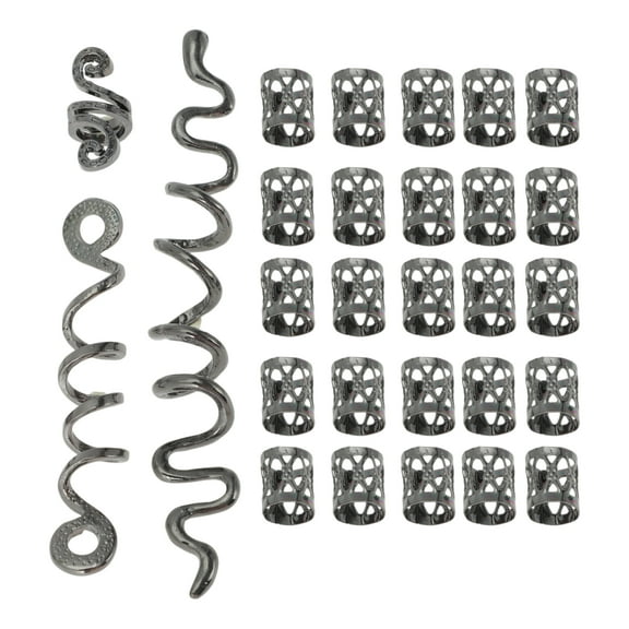 Unique Bargains 28 Hair Cuffs Dreadlock Hollow Snake-shaped Dreadlock Hair Clips Black