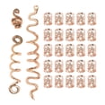 thumbnail image 1 of Unique Bargains 28 Hair Cuffs Dreadlock Hollow Snake-shaped Dreadlock Hair Clips Rose Gold Tone, 1 of 5