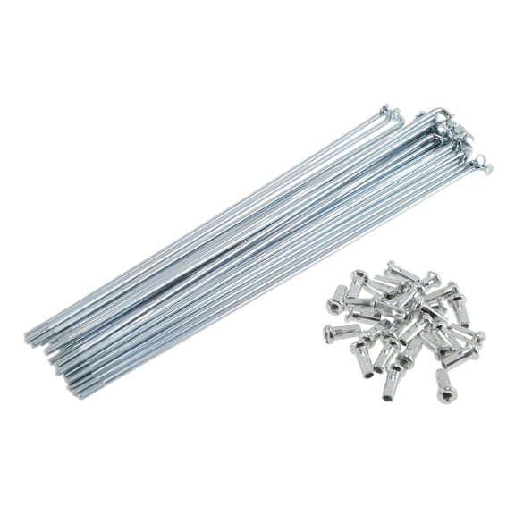 Unique Bargains 28 Set 12G Bicycle Spoke 194 mm Bike Wheel Spoke Carbon Steel Galvanized Silver Tone