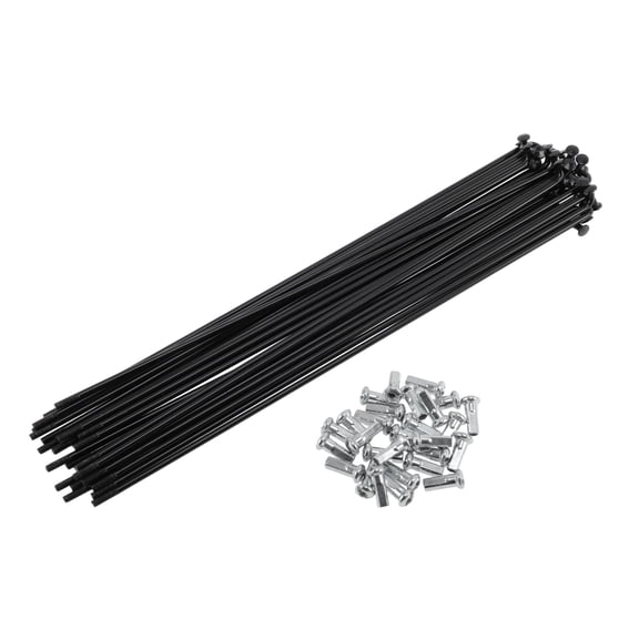 Unique Bargains 28 Set 12G Bicycle Spoke 215 mm Bike Wheel Spoke Carbon Steel Black