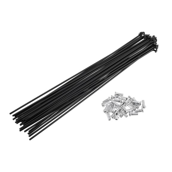 Unique Bargains 28 Set 12G Bicycle Spoke 249 mm Bike Wheel Spoke Carbon Steel Black