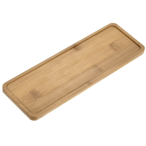 Unique Bargains 28x9.5cm Bamboo Rectangular Plant Pot Saucer Flower Drip Tray