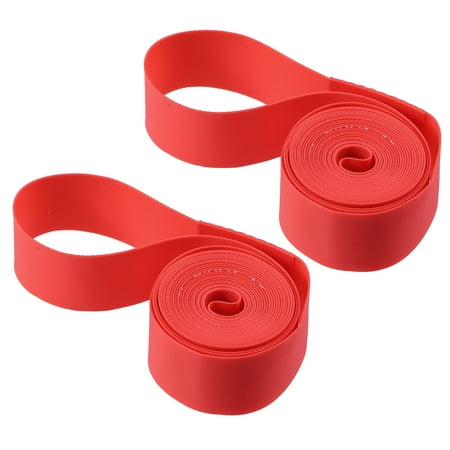 Unique Bargains 2pcs Bike Bicycle Wheel Rim Strip Rim Tape Liner Inner Tube Protection Band Pair Red 29"
