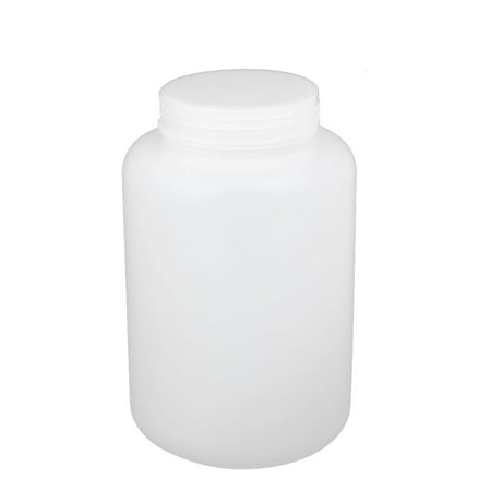 Unique Bargains 2L Plastic Big Mouth Laboratory Reagent Bottle Sample Sealling Bait Bottle White