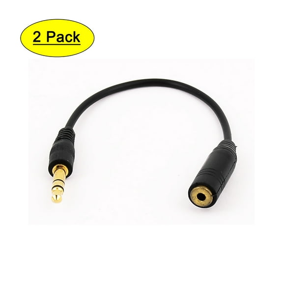 Unique Bargains 2PCS 3.5mm Male Plug to 2.5mm Female Socket Audio Jack Adapter Cable