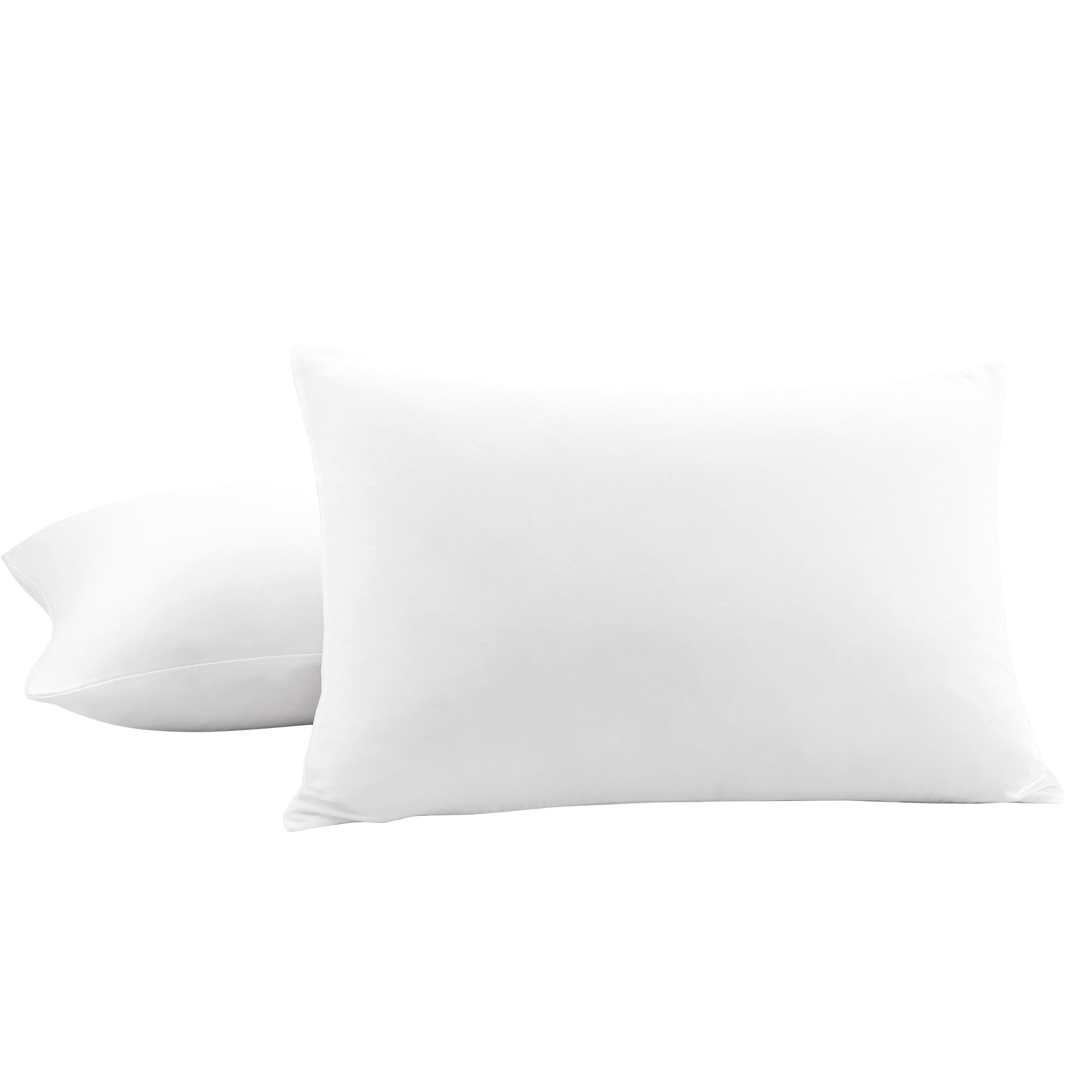 Unique Bargains 2Pc Breathable Zipper Closure Pillowcases White King